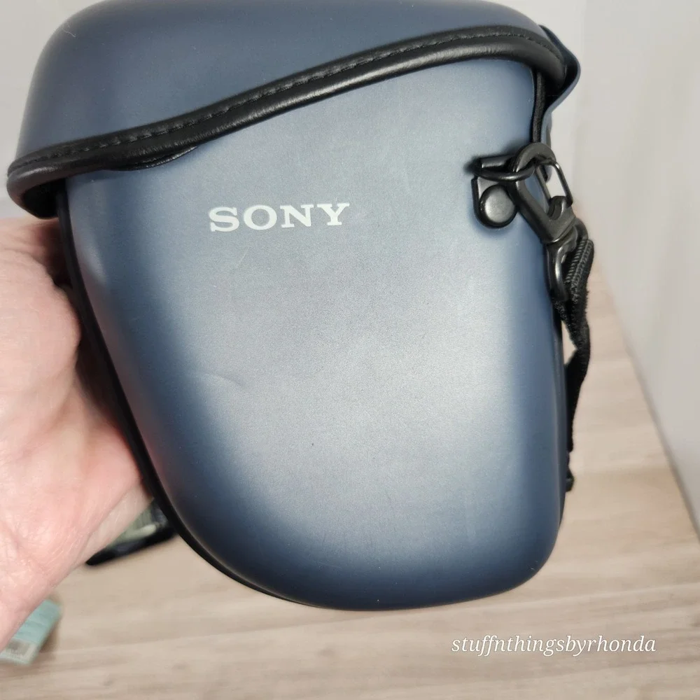 Sony LCM-F505 Semi-Soft Camera Carrying Case W/ Lanyard ~ Navy Blue ~ No Camera